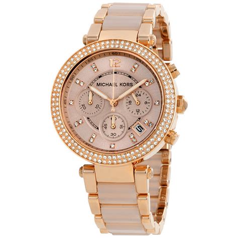 michael kors white and rose gold womens watch|michael kors watch mk5896.